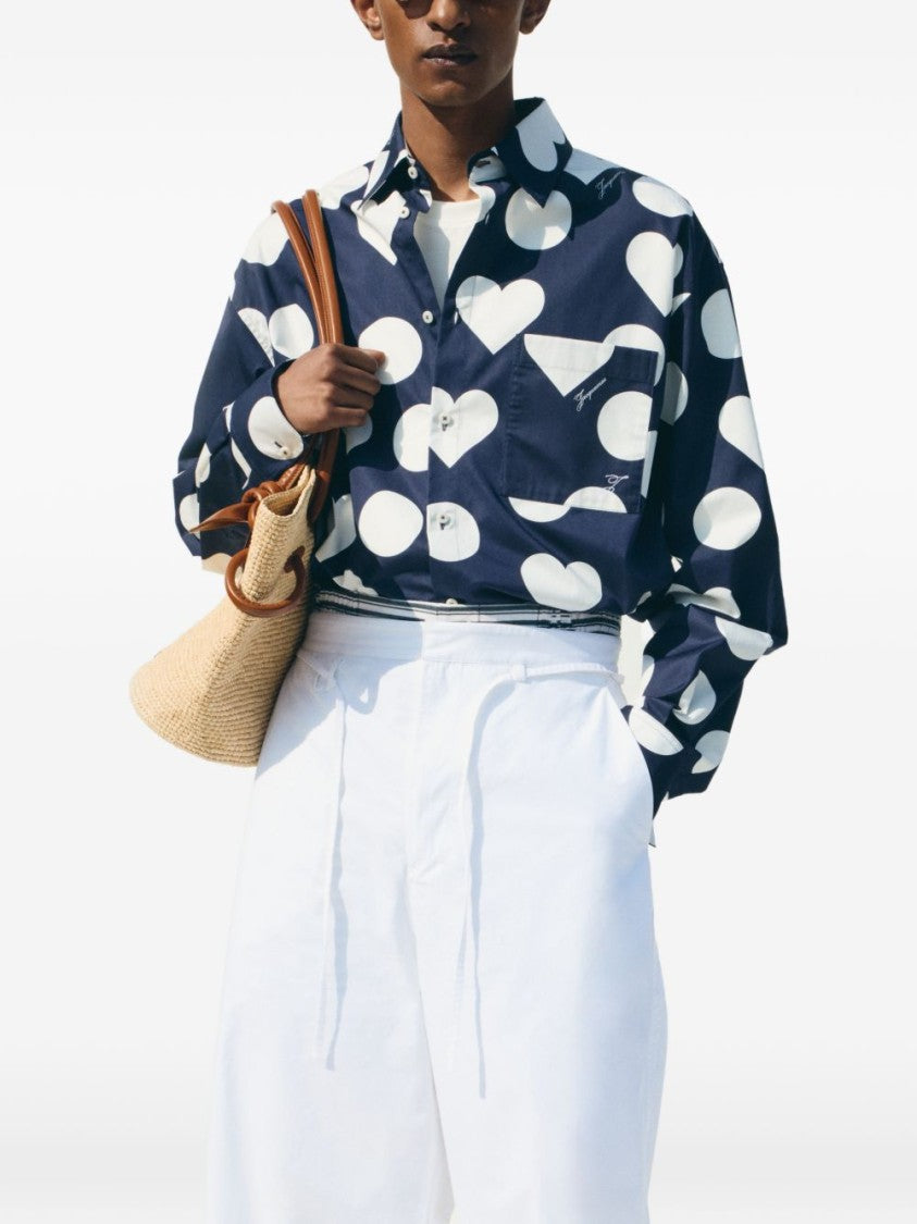 Jacquemus Silk And Nylon Point Collar Shirt