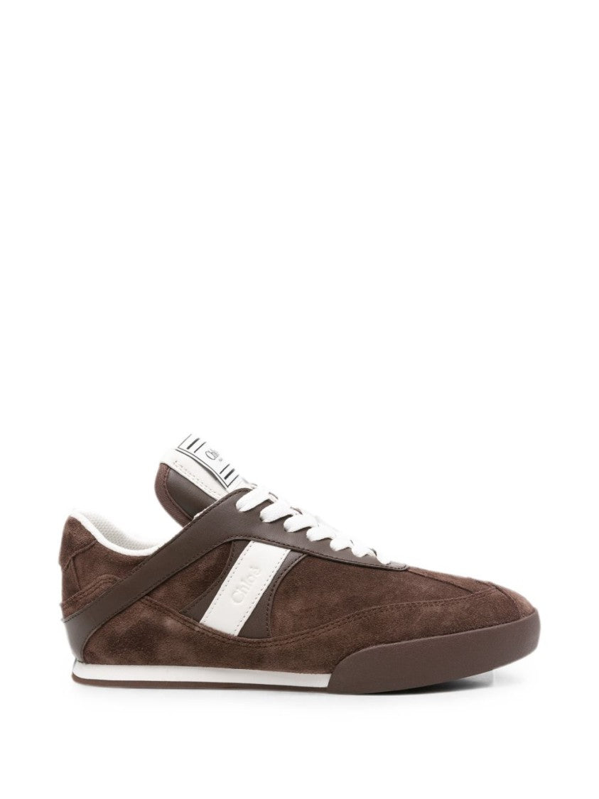 Chloé Brown Suede White Leather Sneakers