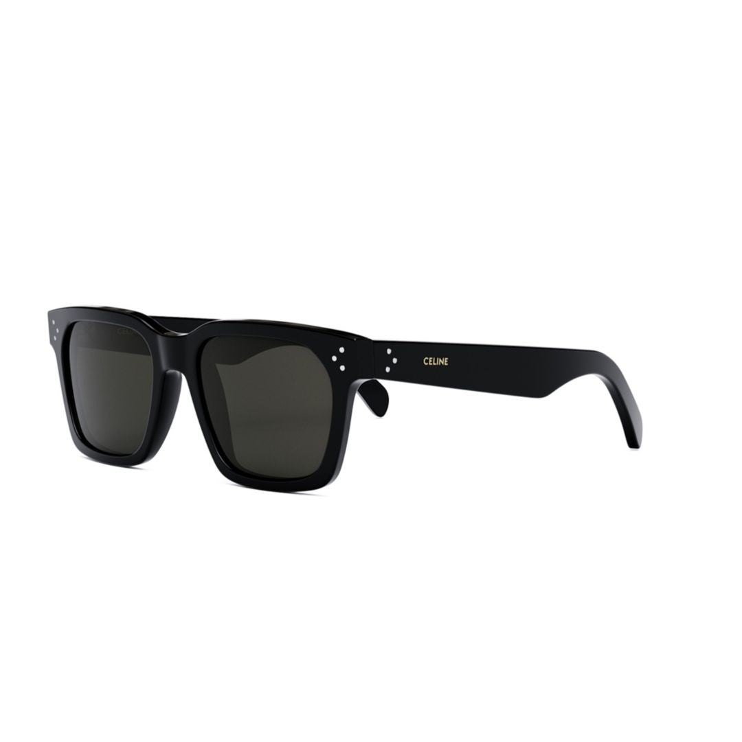 Celine Rectangular Frame Black Sunglasses With Silver Accents