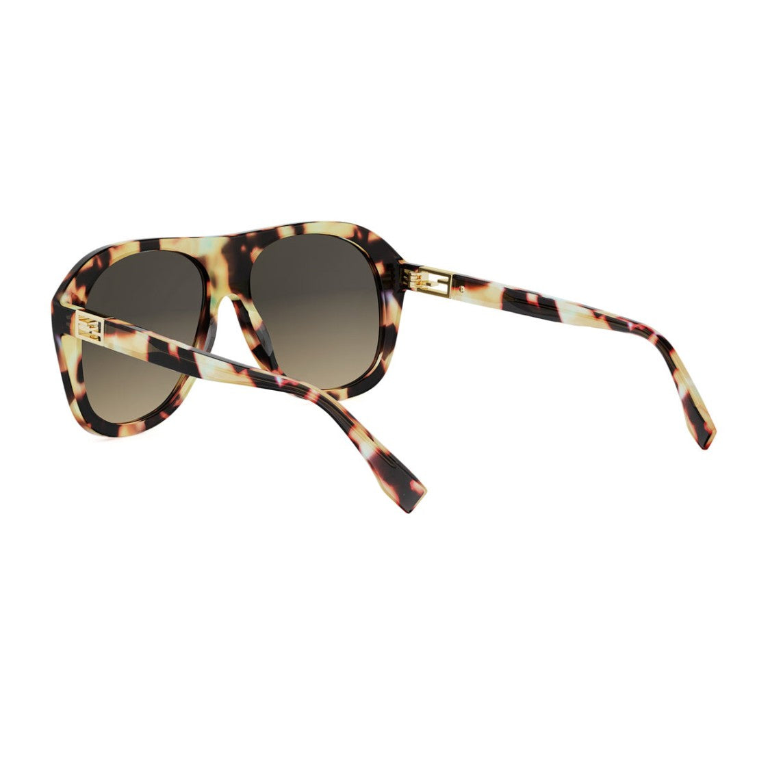Fendi Havana Tube Bold Oversized Acetate Sunglasses