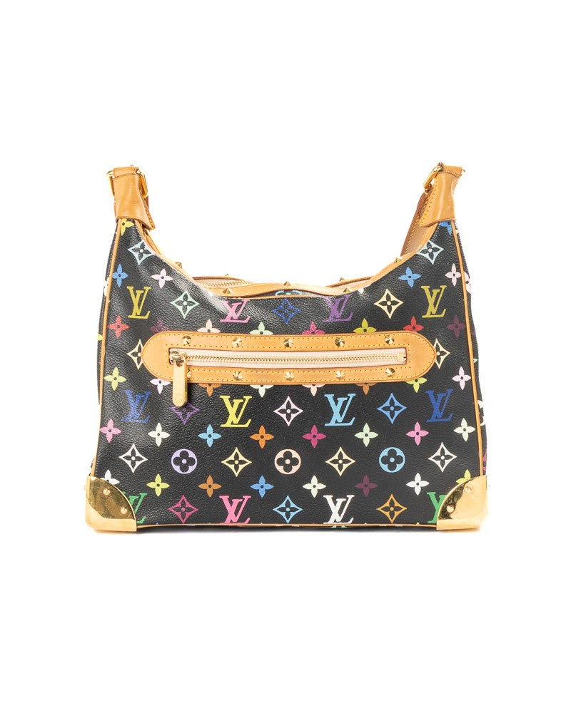 Louis Vuitton Black Monogram Multicolor Boulogne Mm Canvas Shoulder Bag