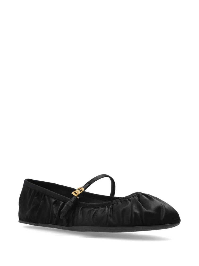 Dolce & Gabbana Logo-Buckle Ballerina Shoes