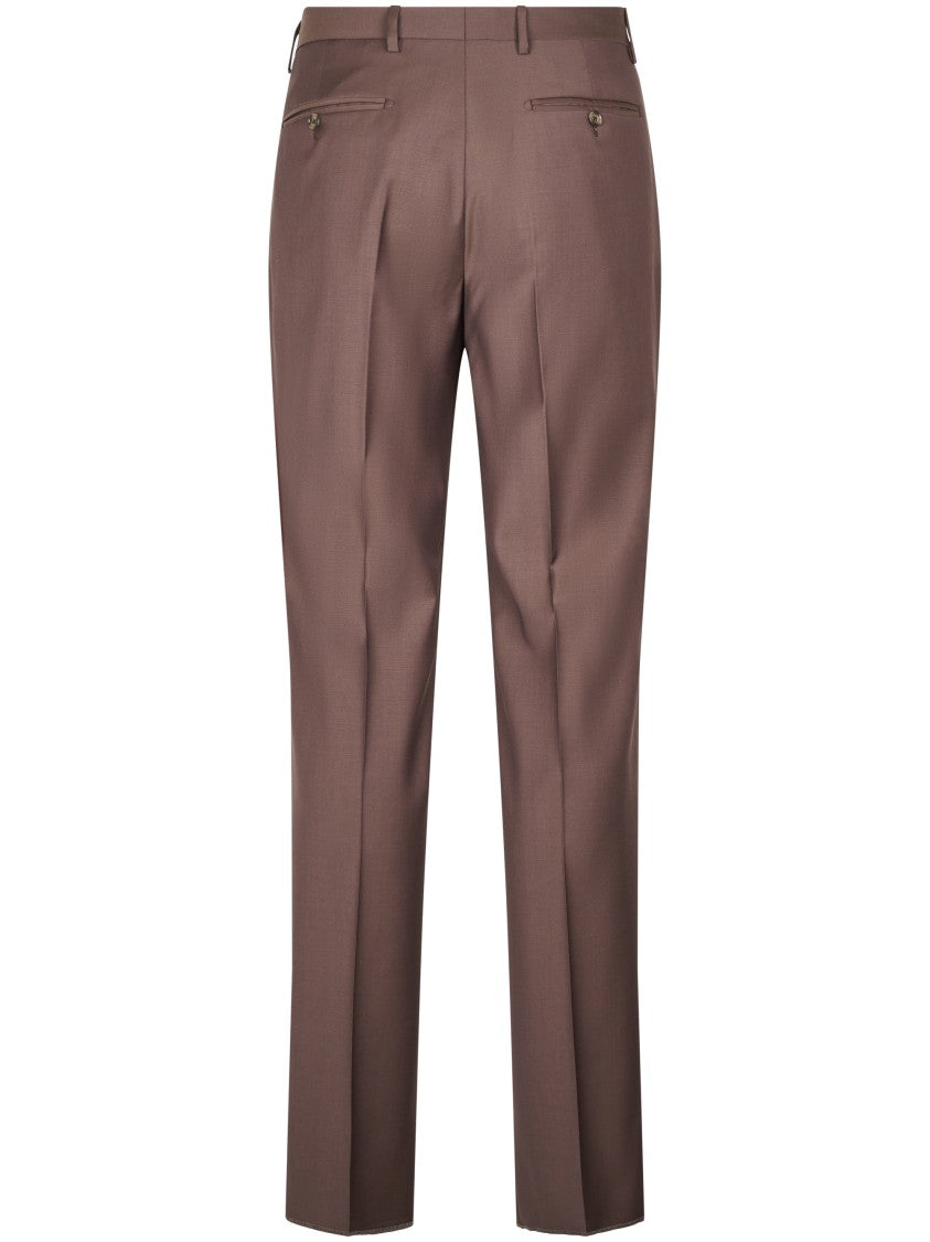 Tagliatore Brown Tailored Two-Button Jacket With Matching Trousers