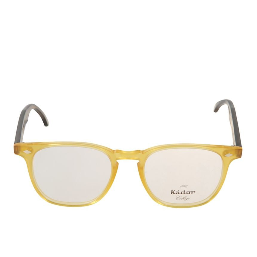 Kador Cambridge Translucent Amber-Yellow Eyeglasses With Black Temples