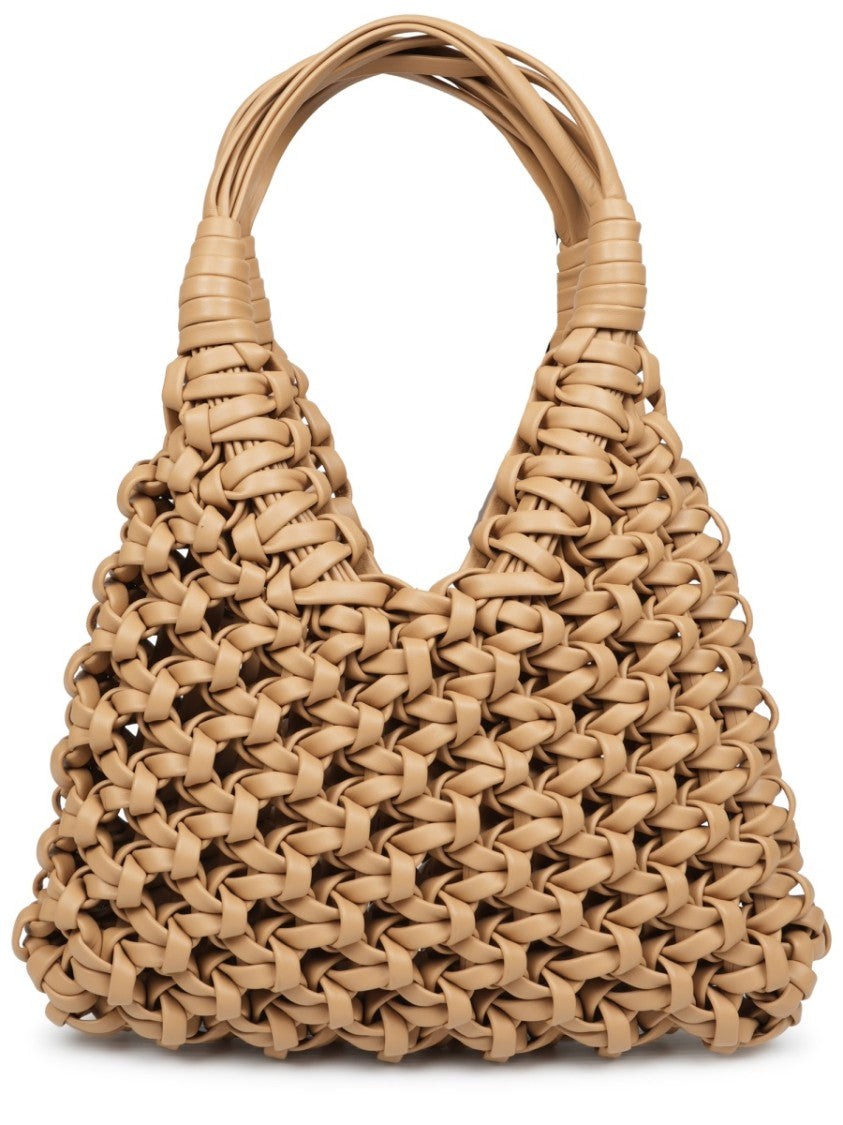 Hibourama Structured Woven Leather Shoulder Bag