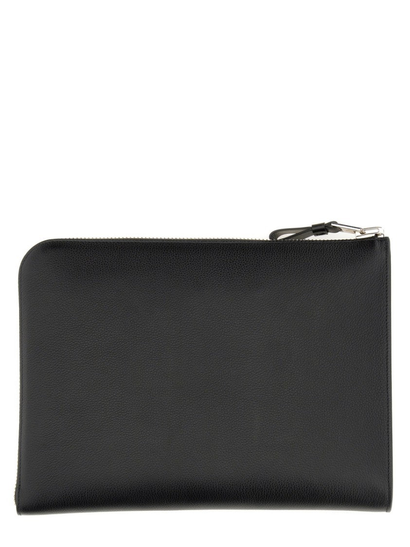 Tom Ford Zippered Black Calf Leather Portfolio