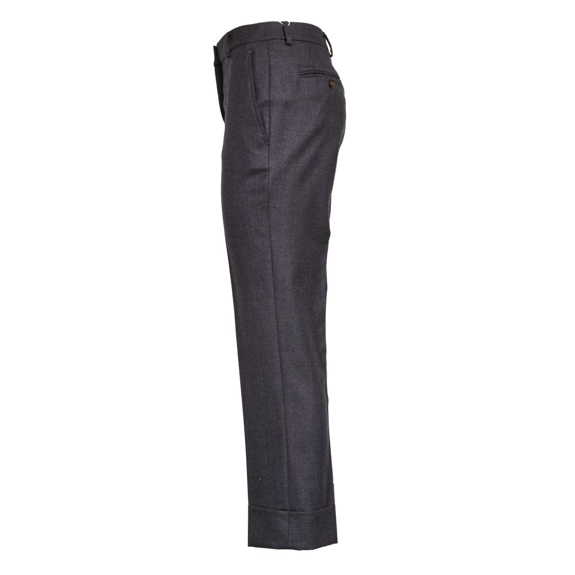 Incotex Tailored Grey Wool Trousers With Cuffed Hem