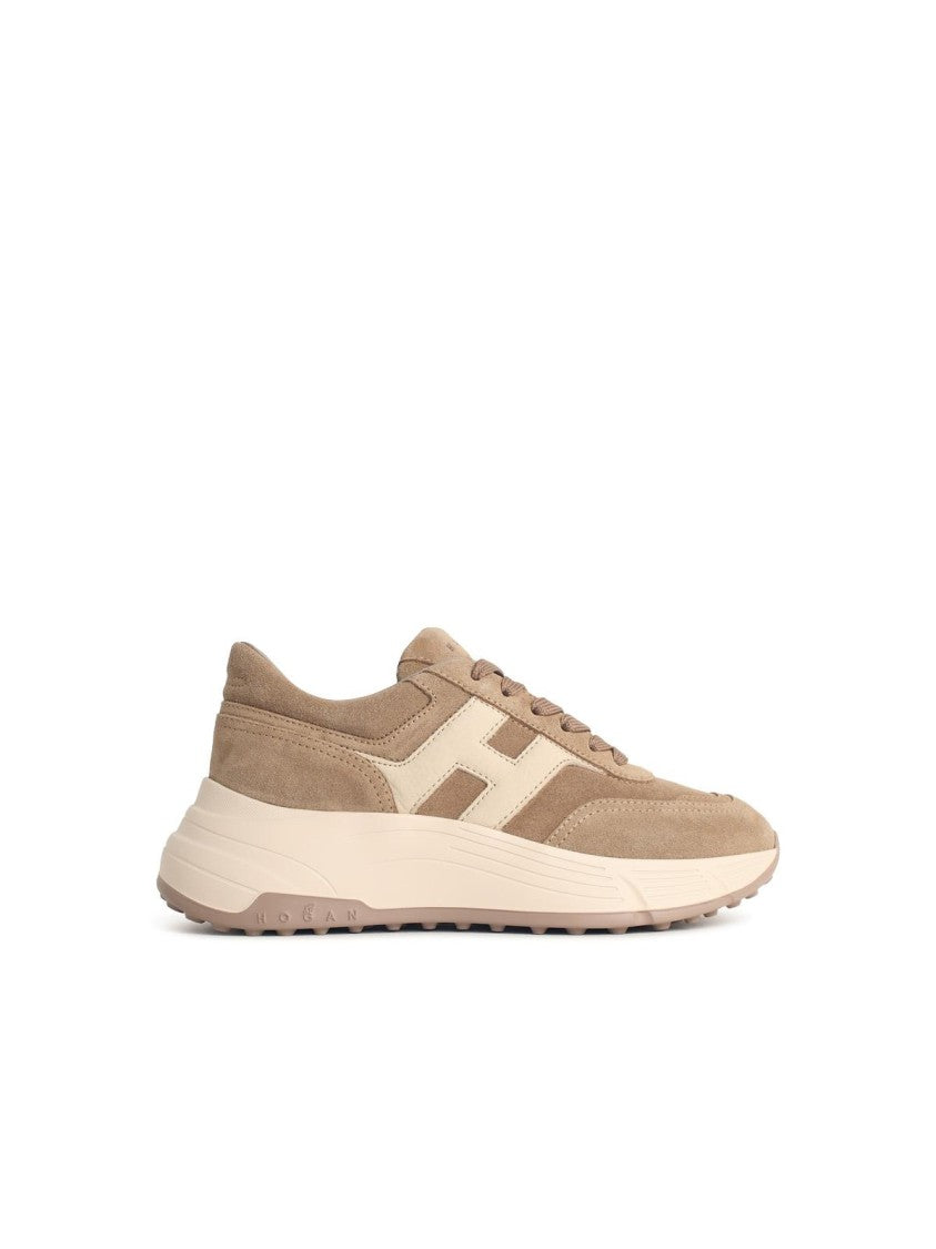 Hogan 'Hi-Fi' Beige Suede Sneakers