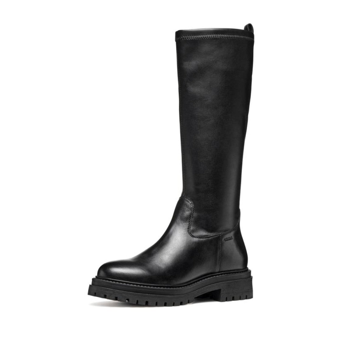 Geox Black Iridea Minimalistic Tall Flat Sole Boots