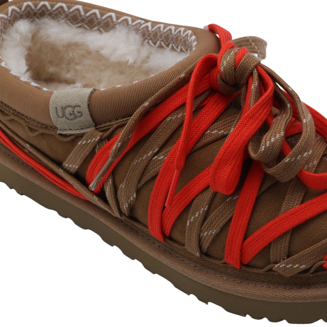 Ugg Brown Flat Shoes With Crisscrossing Straps
