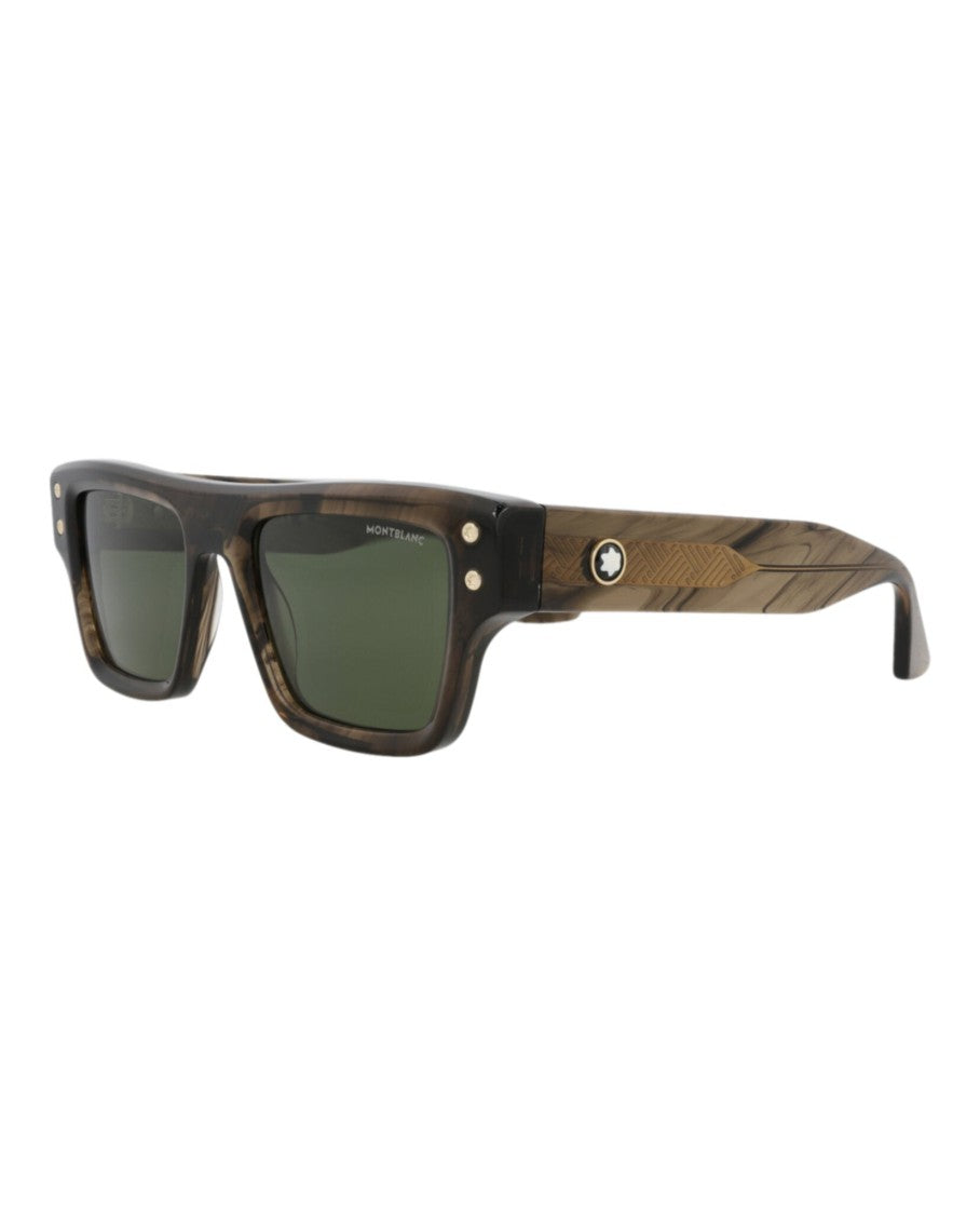 Montblanc Square-Frame Recycled Acetate Sunglasses