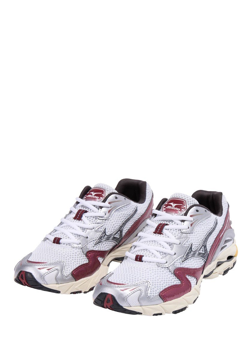 Mizuno Wave Rider 10 Sneakers In Breathable White Mesh