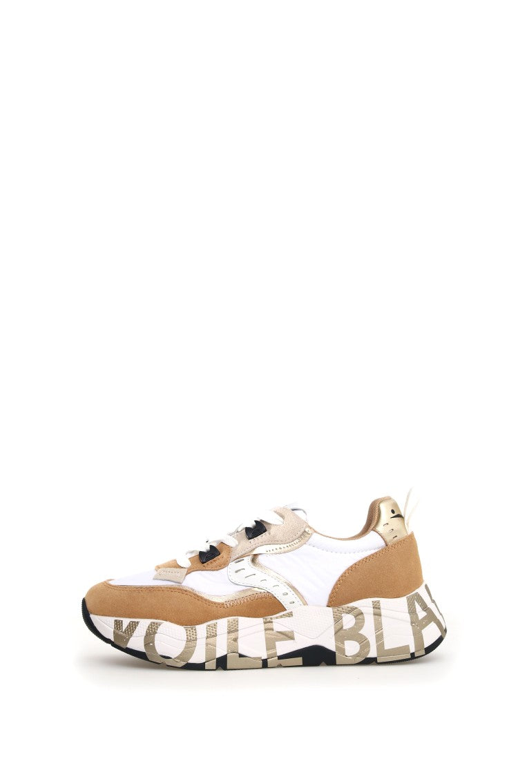 Voile Blanche Chic Yellow Sneakers With Patent Details
