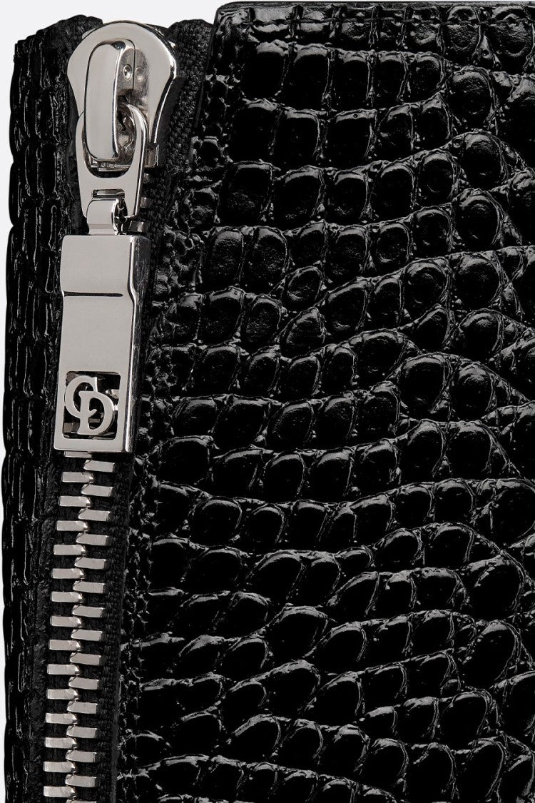 Dior Black Croc-Effect Pointed-Toe Calf Leather Boots