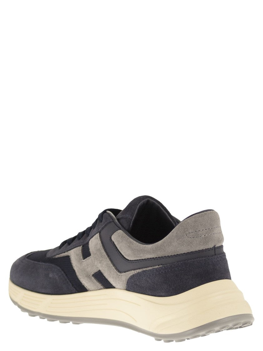 Hogan Agile Suede And Fabric Sneakers