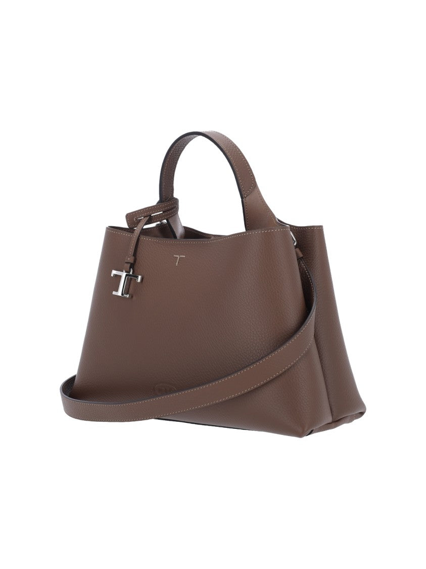 Tod's "Apa" Handbag In Brown Calfskin, Top Handle