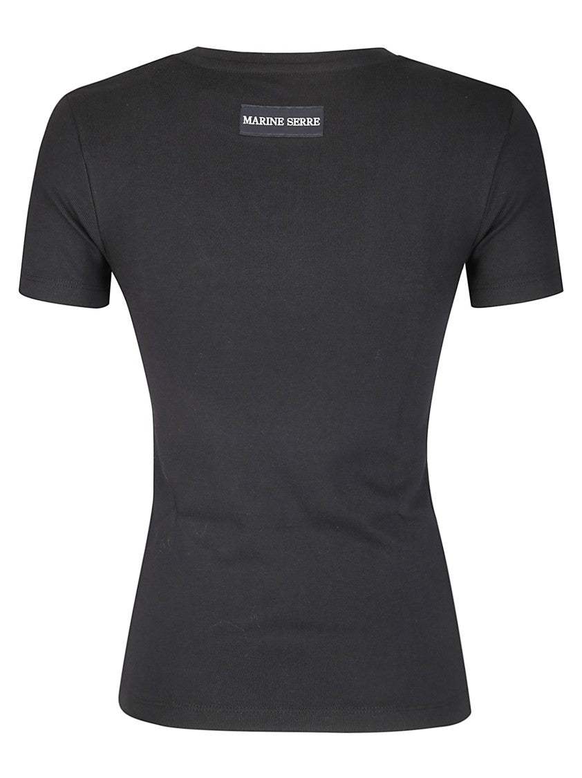 Marine Serre Moon Logo Ribbed Jersey Baby Fit T-Shirt