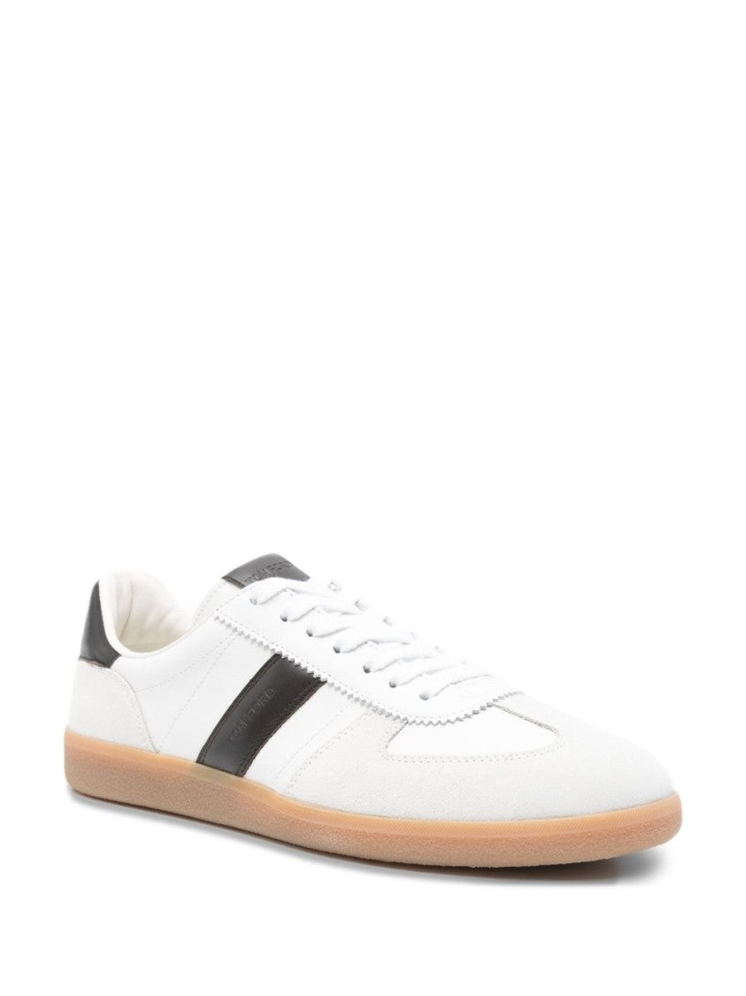 Tom Ford Bianco E Beige Low-Top Sneakers