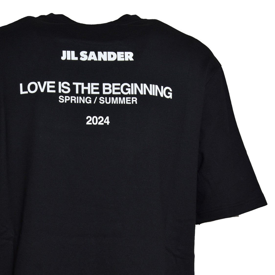 Jil Sander Black Cotton Jersey T-Shirt With Contrast Logo