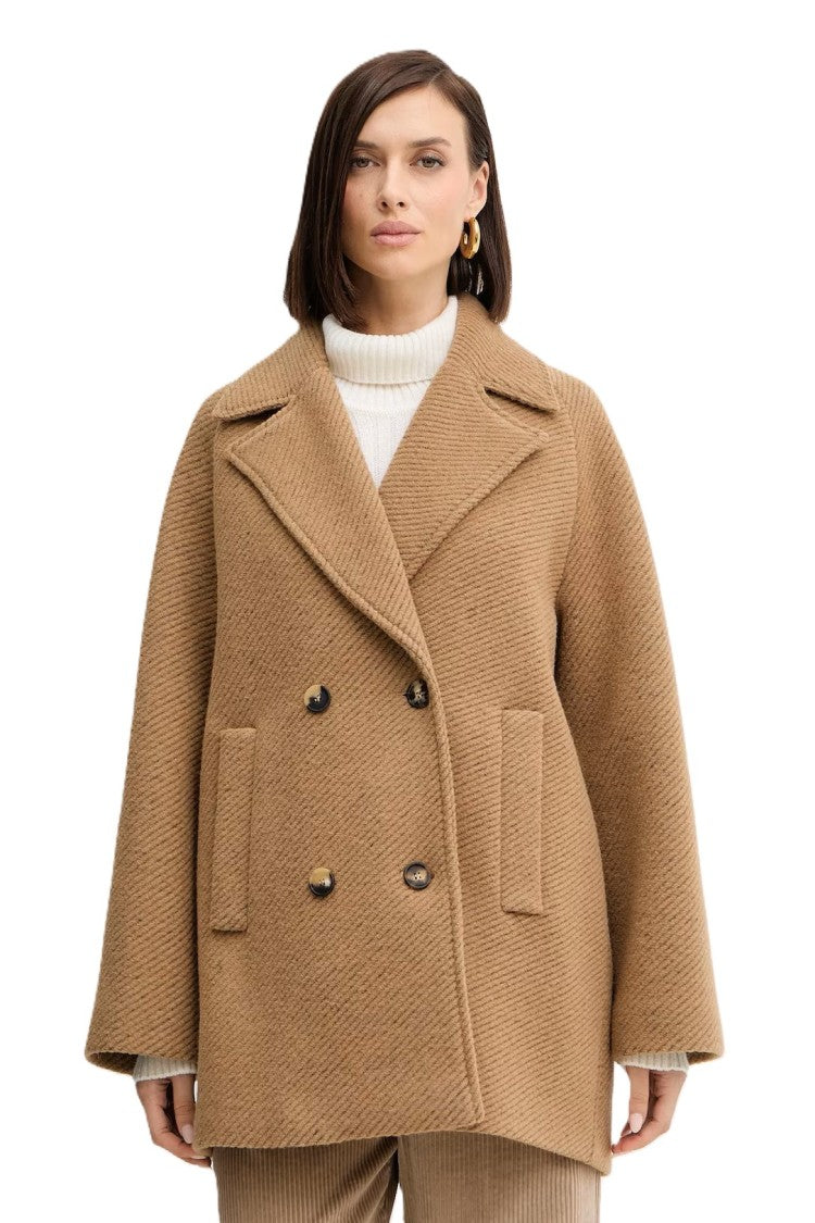 Max Mara Classic Mid-Length Camel Coat With Double-Breasted Design