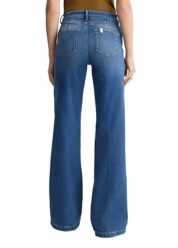 Liu Jo Wide-Leg Denim Trousers With Classic Blue Wash