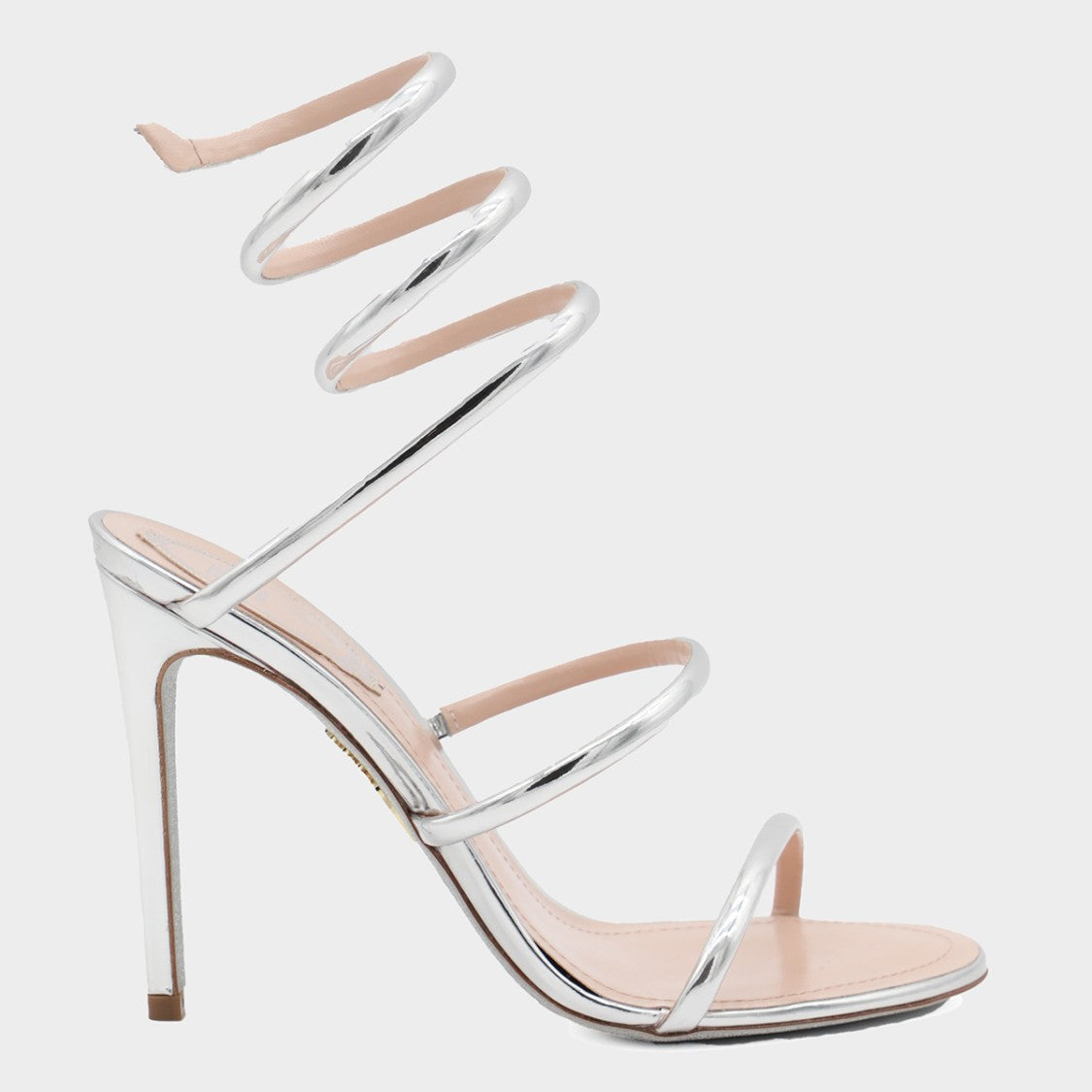 René Caovilla High-Heeled Sandals With Spiral Ankle Strap