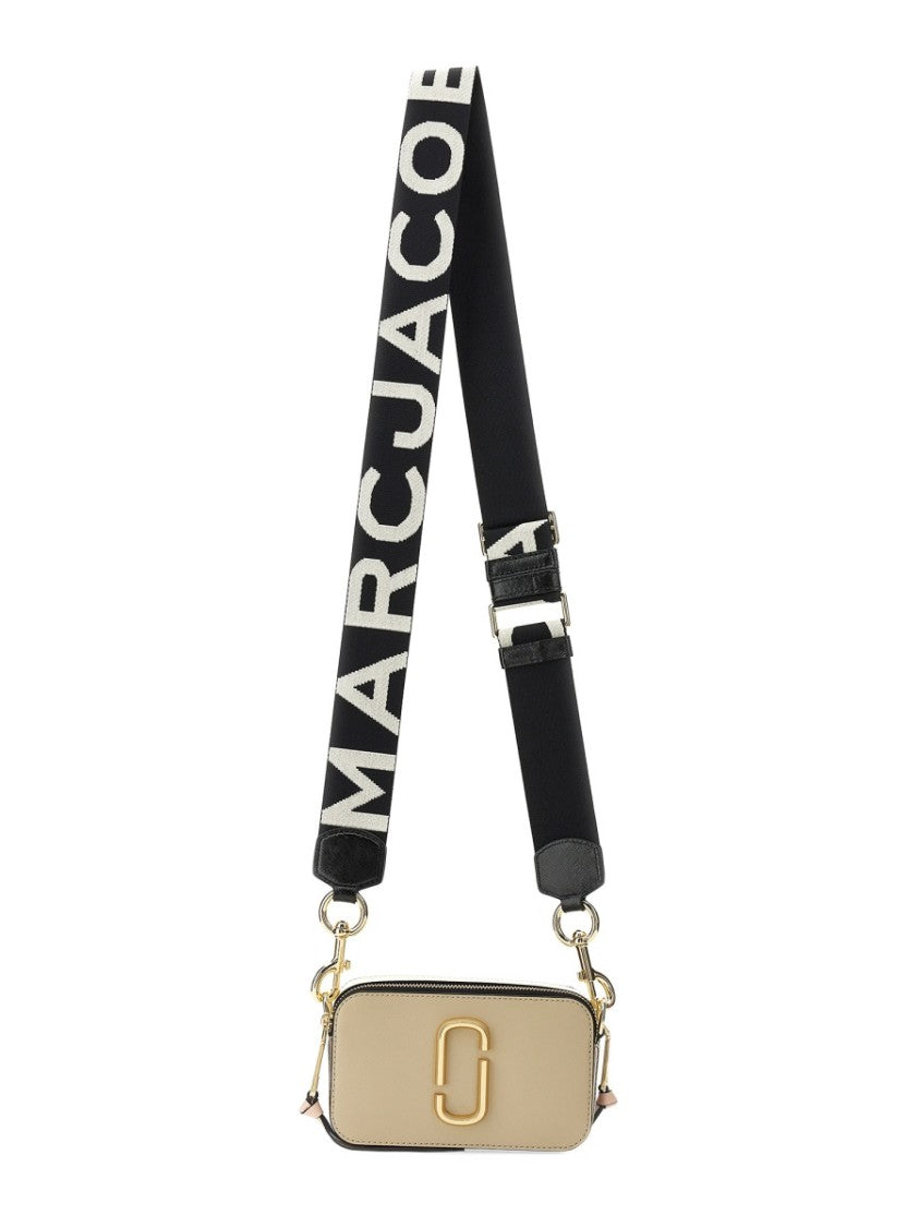 Marc Jacobs Beige And Pink Colorblock Snapshot Crossbody Bag