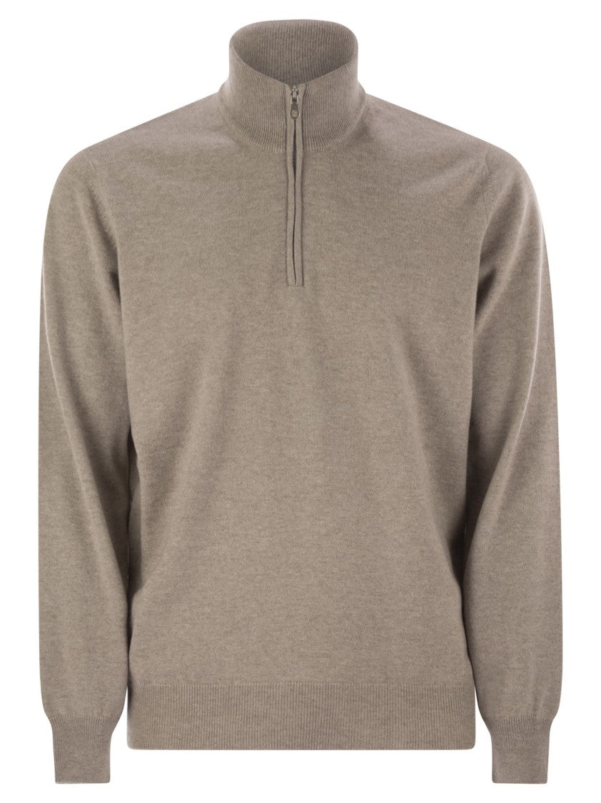 Brunello Cucinelli Cashmere Turtleneck Sweater With Zipper