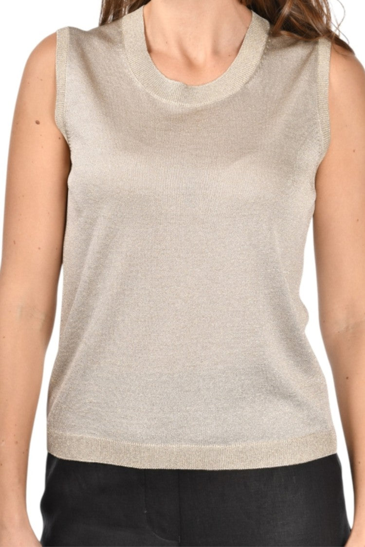 Paolo Fiorillo Capri Sleeveless Knit Top With Round Neckline