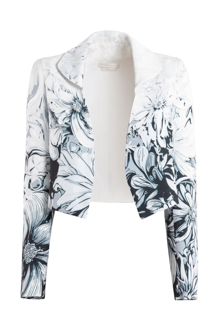 Saiid Kobeisy Crepe Printed, Cropped Jacket