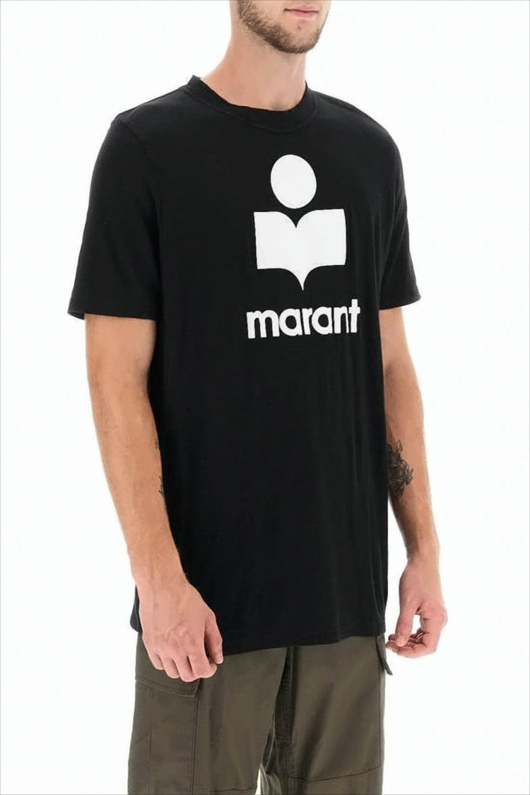 Isabel Marant Relaxed-Fit Black T-Shirt With Bold Graphic Logo