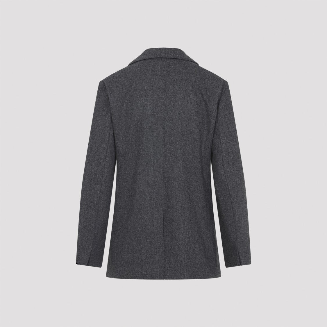 Max Mara Double-Breasted Charcoal Grey Wool Blend Jacket
