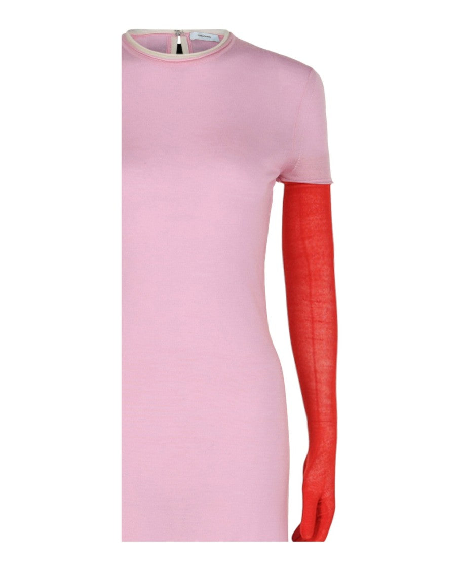 Ferragamo Contrast Trim Maxi Dress With Gloves