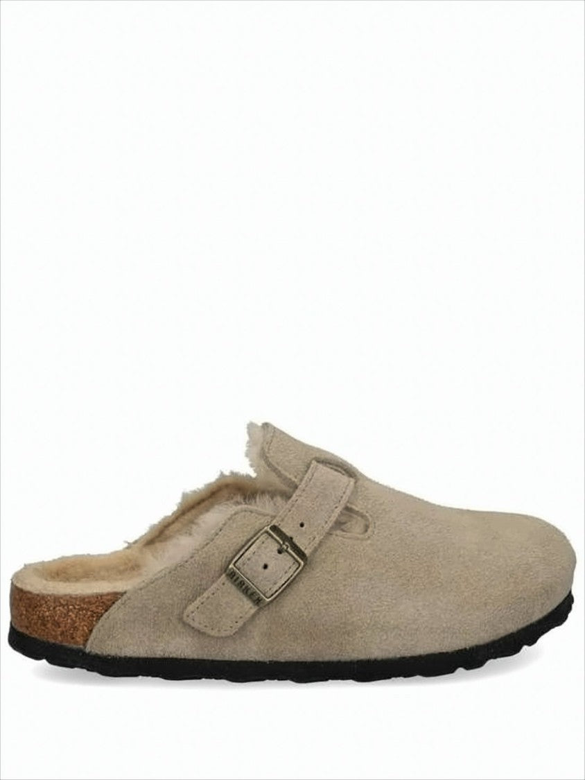Birkenstock Suede Slip-On Mules With Adjustable Buckle Strap