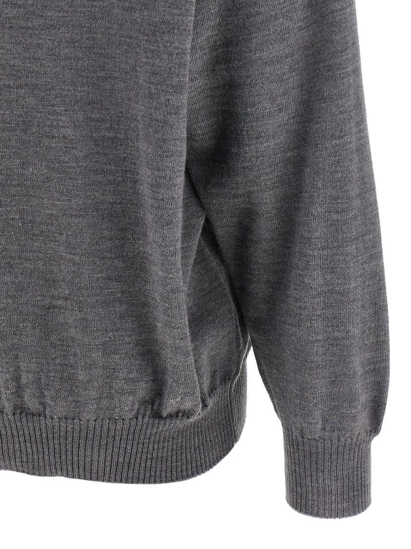 Moschino Intarsia Grey Wool Sweater