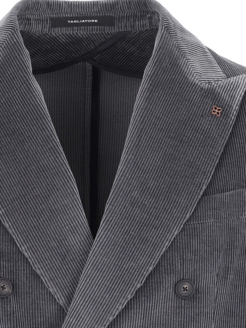 Tagliatore Grey Corduroy Jacket