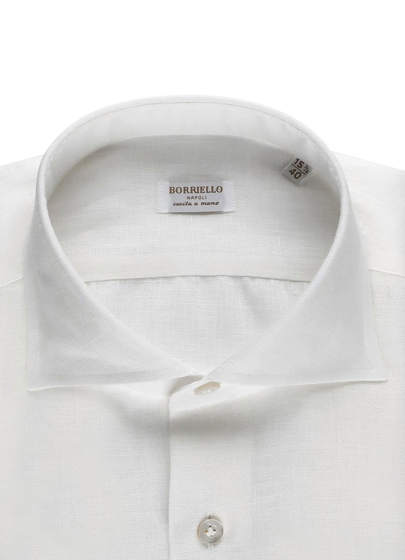 Borriello White Classic Collar Linen Shirt