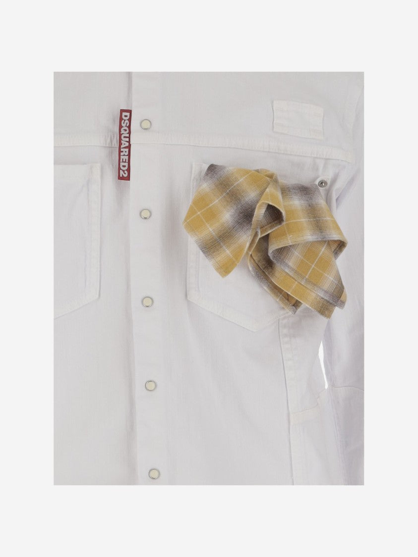 Dsquared2 Stretch Cotton Shirt With Logo