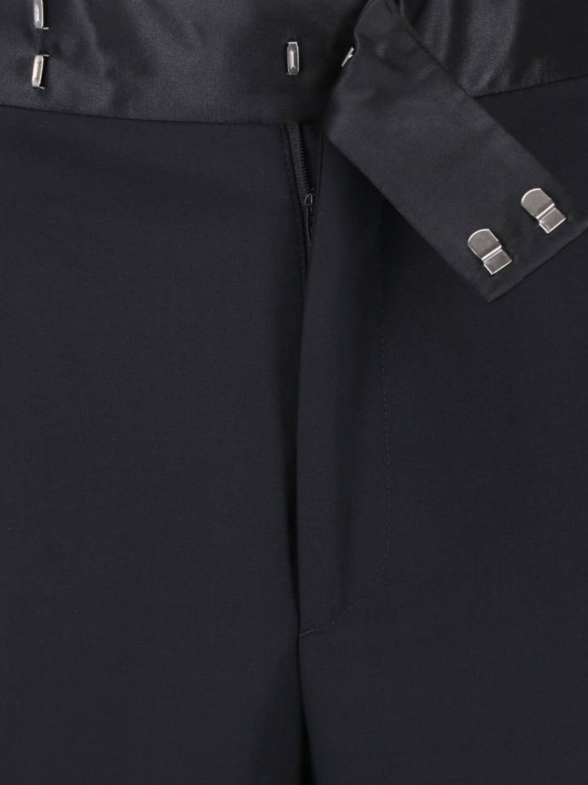 Giorgio Armani Black Virgin Wool High-Rise Formal Pants