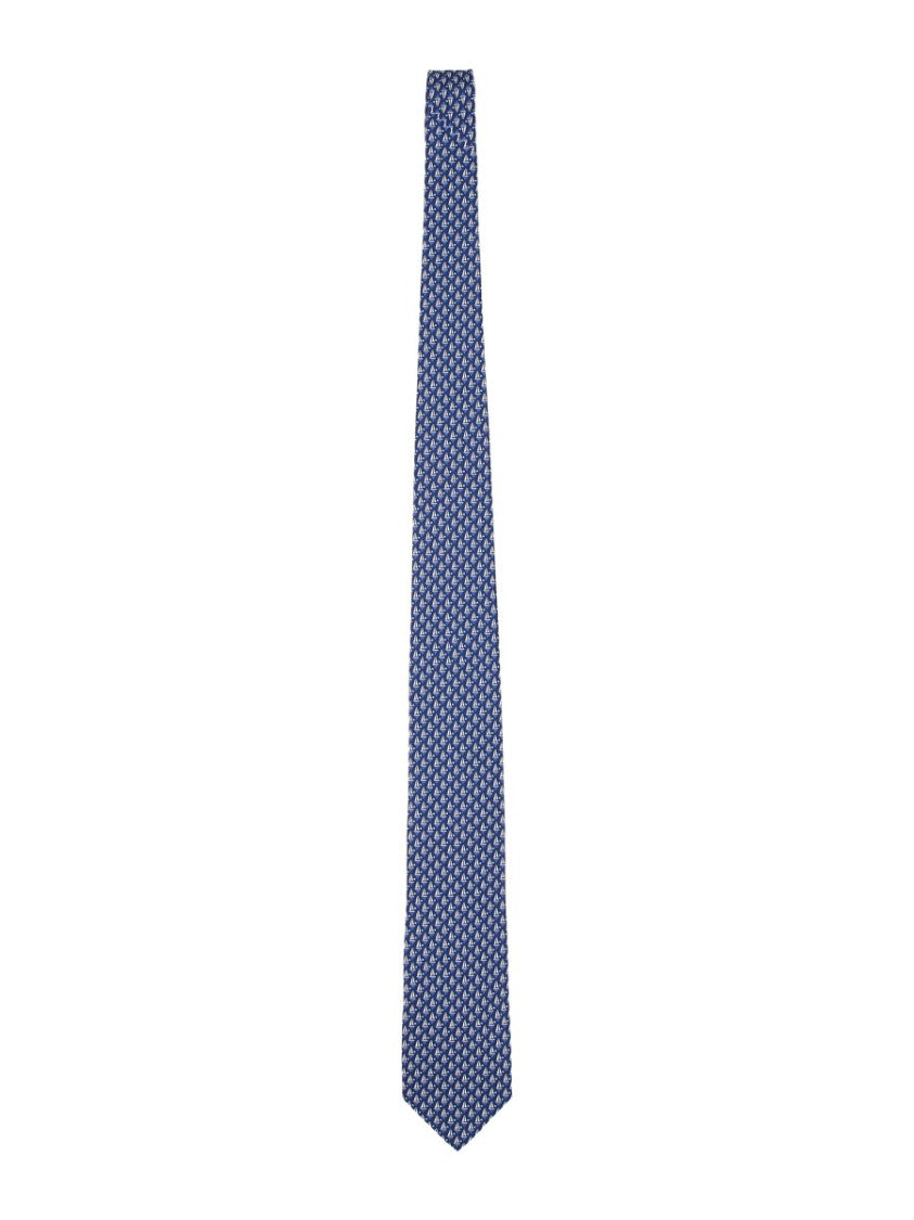 Ferragamo Silk Tie With Repeating Pattern
