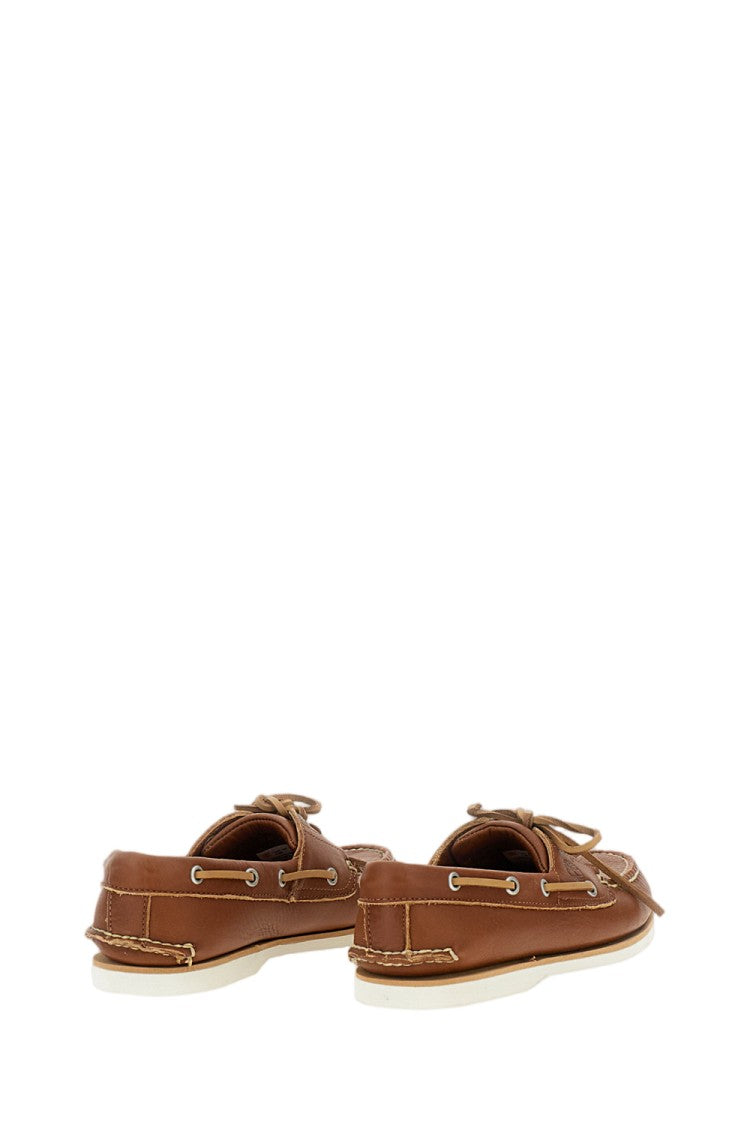 Timberland Traditional Hand-Stitched Brown Leather Boat Shoes