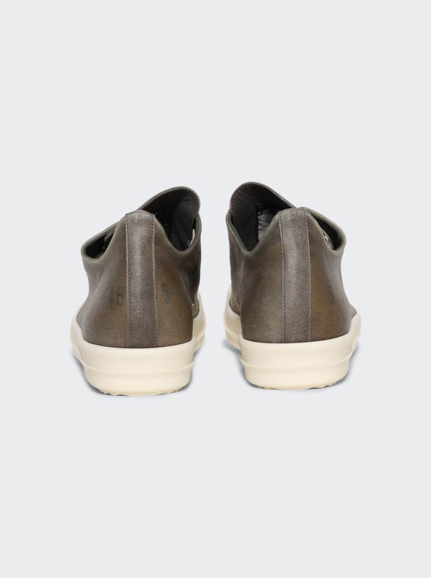 Rick Owens Hollywood Leather Low Sneakers Dust And Milk