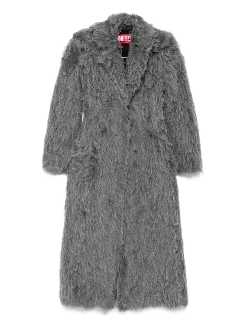 Diesel Textured Fleece Long Coat