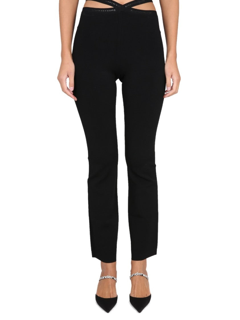 T By Alexander Wang Cross Leggings With Logo