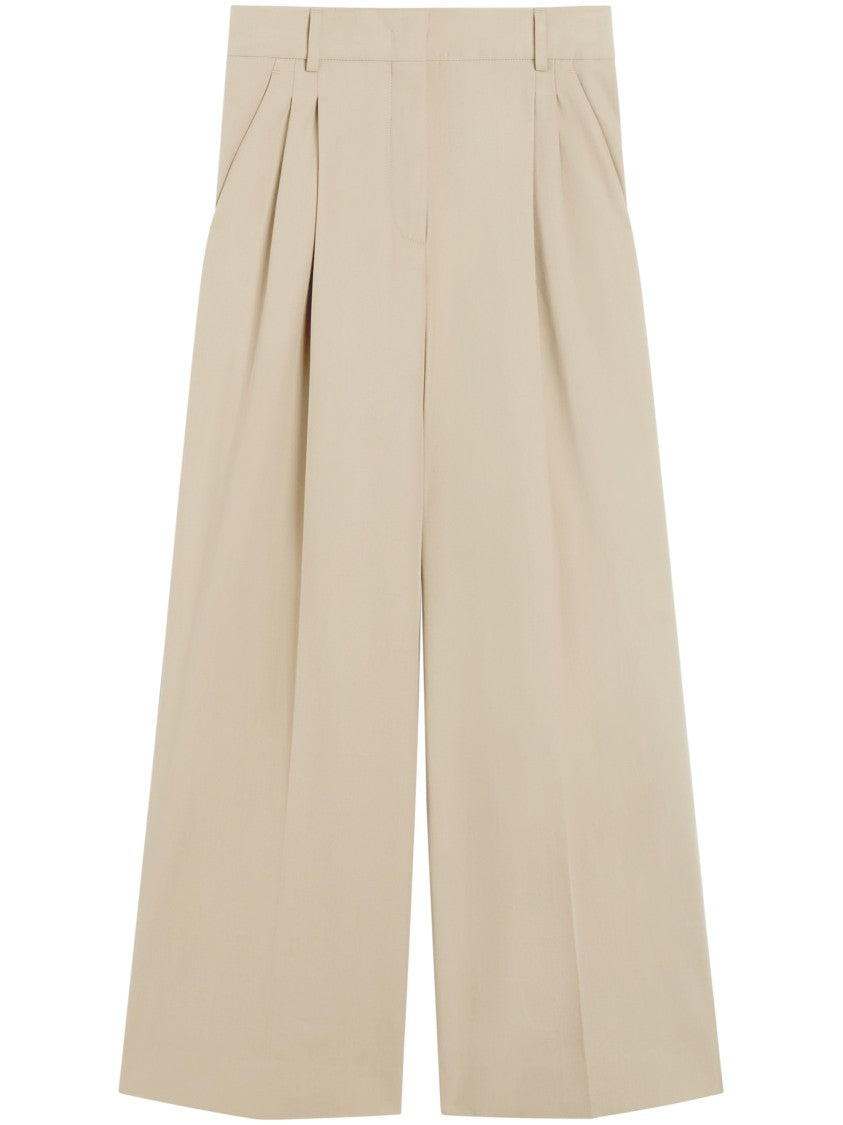 Max Mara Wide-Leg Trousers With High Waist And Pleated Front
