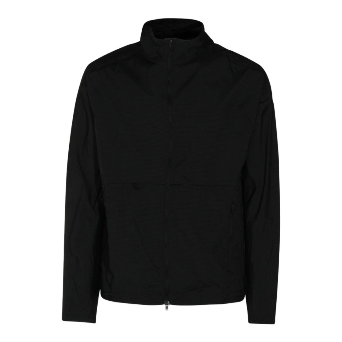 Y-3 Black Jacket With High Collar And Hood