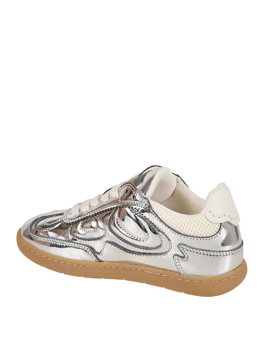 Ganni Butterfly-Inspired Silver Sneakers With Hidden Wedge
