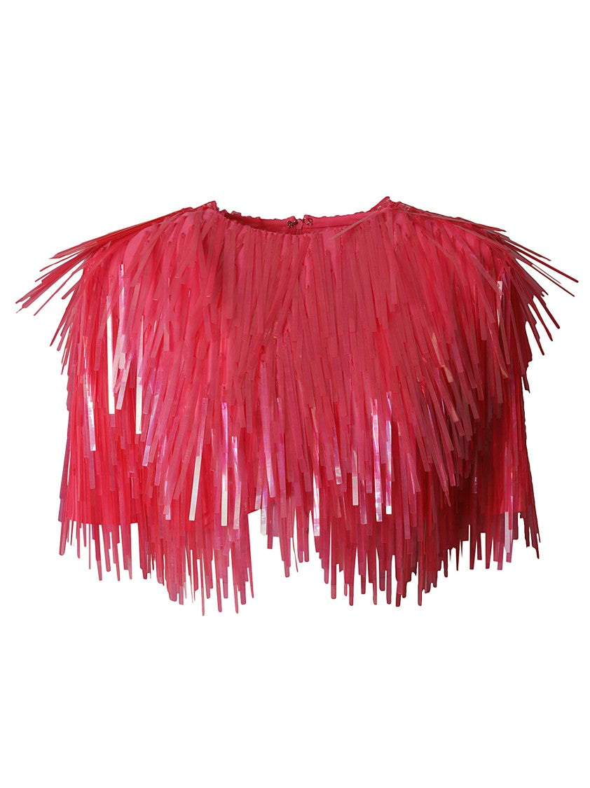 Max Mara Fringed Top With Dynamic Texture