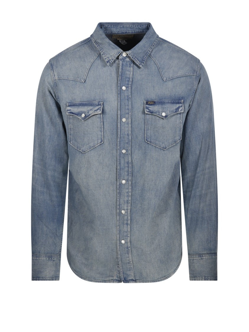 Polo Ralph Lauren Light Wash Denim Long-Sleeve Shirt