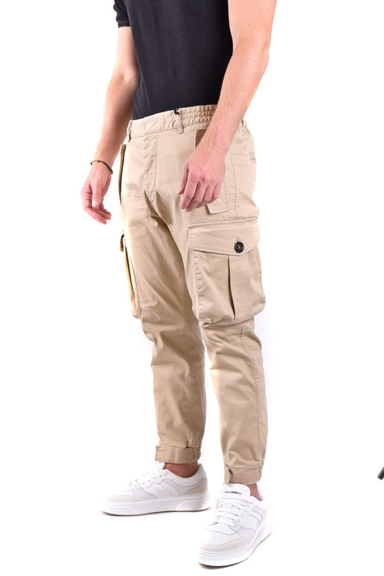 Dsquared2 Desert Tan Cargo Trousers Utility Pockets